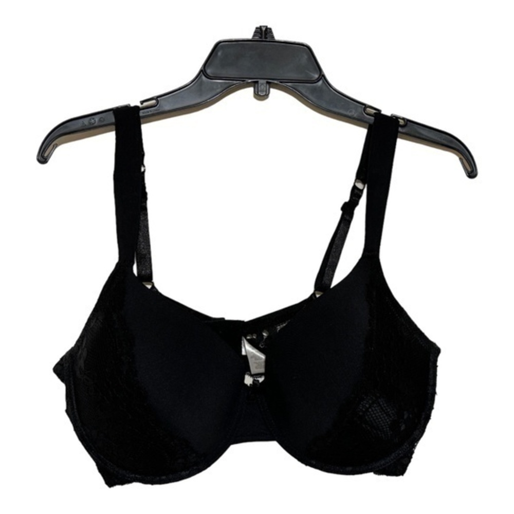 Kathy Ireland Intimates Black Lace Bra Lined Cup Underwire Size 38DD